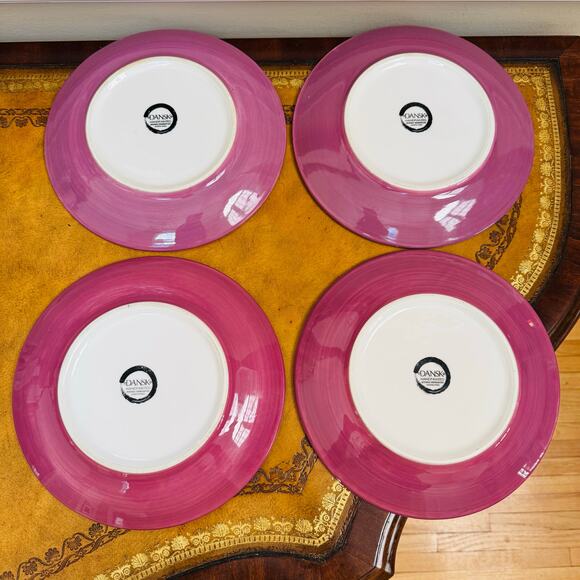 Dansk Ratatouille 9" Salad Lunch Handpainted Plates Set of 4 Eggplant Pepper - Picture 3 of 6